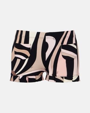 PUCCI Marmo Printed Ruffled Shorts - Black