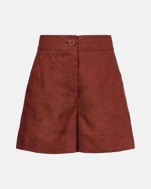 Eres Shorts Correct De Lino - Rojo