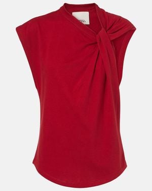 Isabel Marant Naydagz Draped Cotton Jersey Top - Red