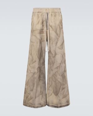 Rick Owens Bela Printed Cotton Wide-Leg Trousers - Natural