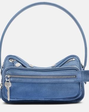 Acne Studios Schultertasche Camero Party Aus Veloursleder - Blau