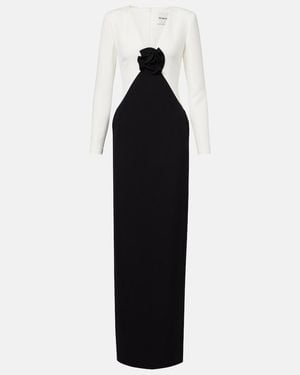 Roland Mouret Floral-Applique Crepe Gown - Black