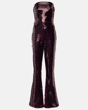 Safiyaa Myrine Sequined Strapless Jumpsuit - Purple
