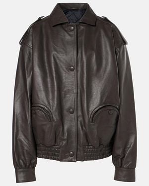 Blazé Milano Charlie Leather Bomber Jacket - Black