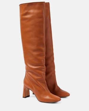 Souliers Martinez Roberta Leather Knee-High Boots - Brown