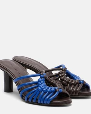 JW Anderson Plot Woven Leather Sandals - Blue