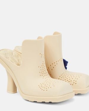 Burberry Highland Rubber Mules - Natural