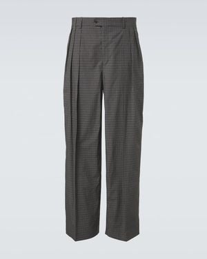 Calvin Klein Baxter Checked Cotton Wide-Leg Trousers - Grey
