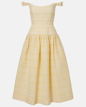 Markarian Georgie Cotton-Blend Organza Midi Dress - Yellow