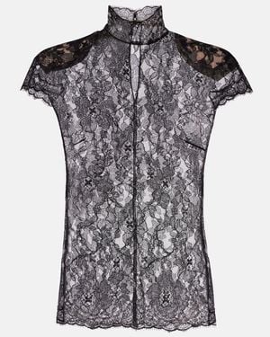 Valentino Cotton-Blend Top - Black