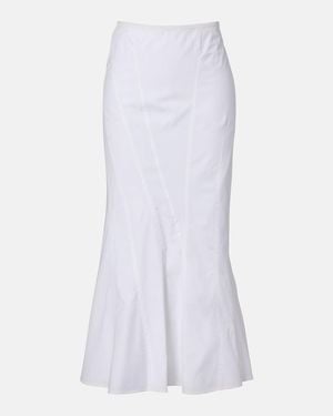 FFORME Ora Cotton Poplin Midi Skirt - White
