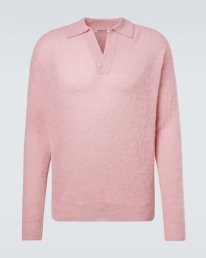 AURALEE Polopullover Aus Einem Alpakawollgemisch - Pink