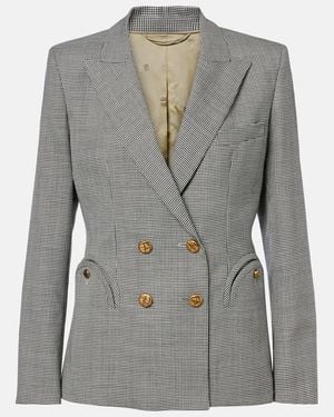 Blazé Milano Charmer Houndstooth Virgin Wool Blazer - Grey