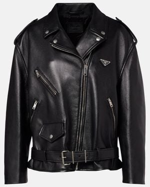 Prada Leather Biker Jacket - Black