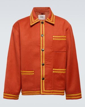 Bode Society Club Wool Blouson Jacket - Orange
