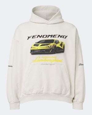 Balenciaga X Lamborghini Hoodie Aus Baumwoll-Jersey - Weiß