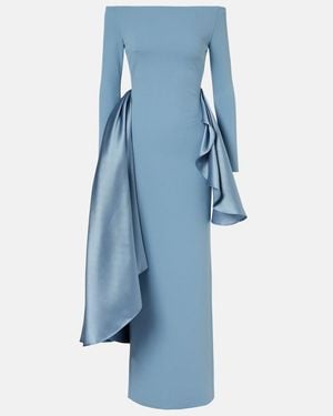 navy blue dress for baby girl Alba one-shoulder crystal-embellished faille gown - red main image 0