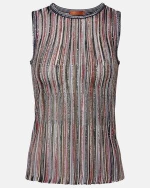 Missoni Sequined Striped Lame Top - Multicolour