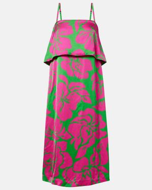 Dries Van Noten Midikleid Aus Satin - Pink