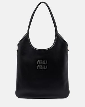 Miu Miu Shopper Ivy Medium Aus Leder - Schwarz