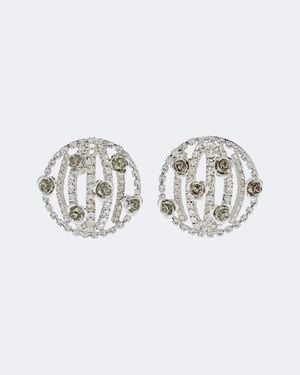 Magda Butrym Floral-Applique Embellished Earrings - Metallic