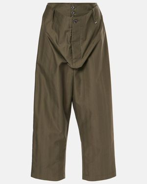 Vivienne Westwood Alien Cropped Cotton Wide-Leg Trousers - Green