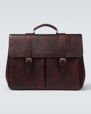 Brunello Cucinelli Leather Briefcase - Brown