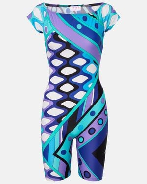 PUCCI Vivara Off-Shoulder Jumpsuit - Blue