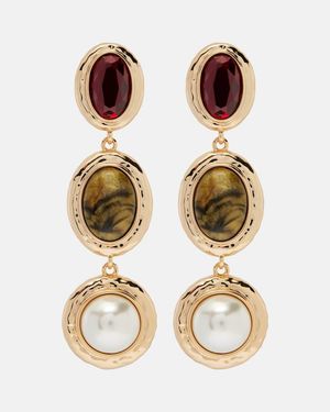 Self-Portrait Verzierte Ohrringe - Mettallic