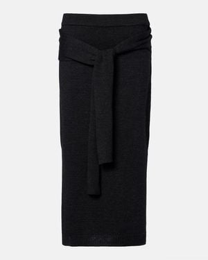 Lemaire Wool-Blend Midi Skirt - Black