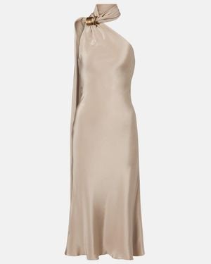 Max Mara One-Shoulder-Maxikleid Elegante Aus Seiden-Crepe - Natur