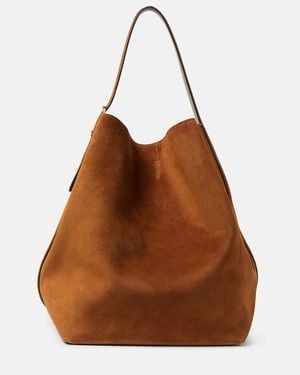 TOTEME Belted Suede Tote Bag - Brown