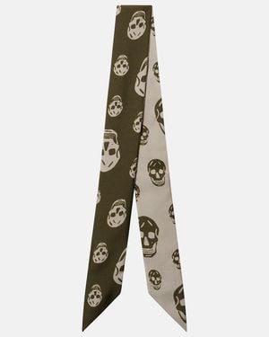 McQueen Tuch Skull Aus Seiden-Twill - Grün