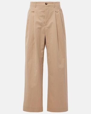 Wardrobe NYC Drill Chino Cotton-Blend Wide-Leg Pants - Natural