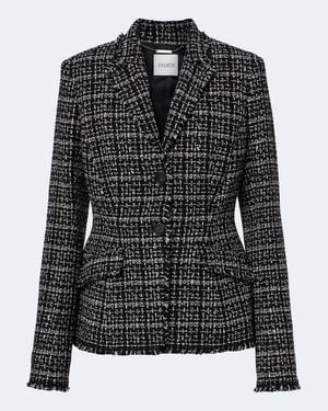 Erdem Checked Cotton-Blend Tweed Jacket - Black