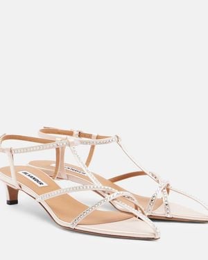 Jil Sander Sandalias Cage De Piel Con Cristales - Neutro