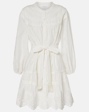 Velvet Barb Broderie Anglaise Cotton Minidress - White