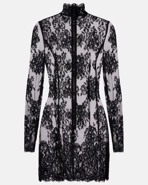 Dolce & Gabbana Cord Floral Lace Minidress - Black