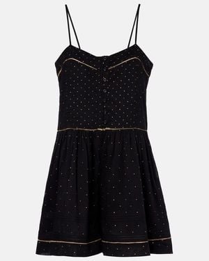 Isabel Marant Vickie Polka-Dot Cotton Romper - Black