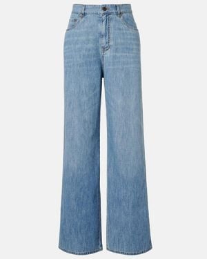 Miu Miu Jeans Anchos De Chambray - Azul