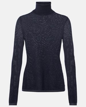 Gabriela Hearst Costa Cashmere And Silk Turtleneck Top - Blue
