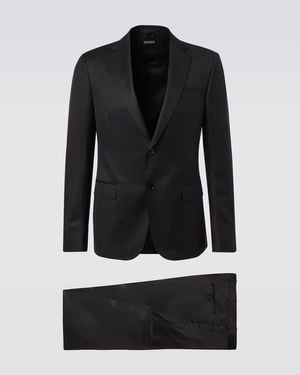 ZEGNA Wool And Mohair Suit - Black