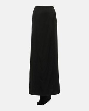 Brunello Cucinelli Satin Maxi Skirt - Black