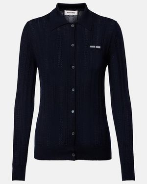 Miu Miu Cardigan Aus Kaschmir - Blau