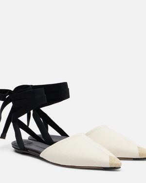 Jacquemus Embroidered Canvas Flats - Black