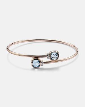 Pomellato Armreif Nudo Aus 18Kt Rose- Und Weissgold Mit Diamanten Und Topas - Weiß