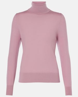 Dries Van Noten Rollkragenpullover Aus Wolle - Pink