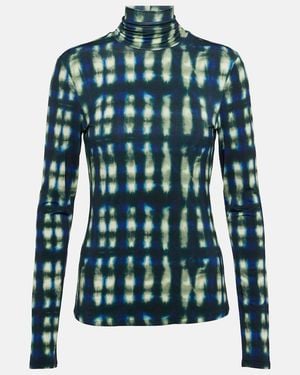 Proenza Schouler Label Audrey Tie-Dye Turtleneck Top - Green