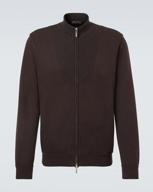 Loro Piana Whitney Cotton-Blend Jersey Bomber Jacket - Brown