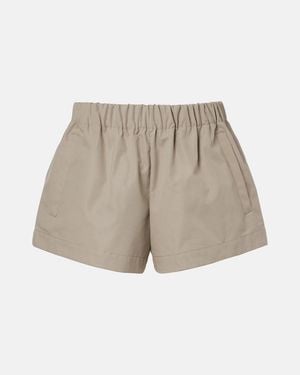 Wardrobe NYC Clean Cotton-Blend Shorts - Natural